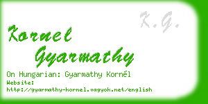 kornel gyarmathy business card