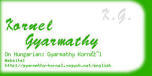 kornel gyarmathy business card